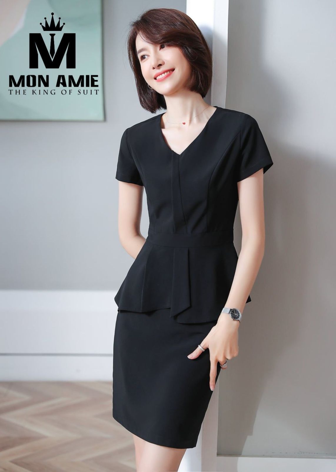 Black Tulip Peplum Dress 